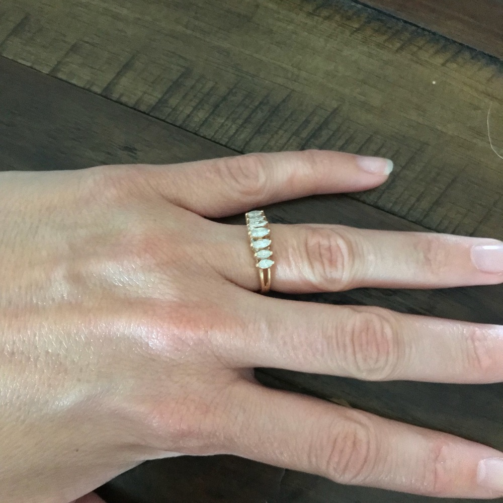 1/2 ct tw, 14 k anniversary diamond ring.